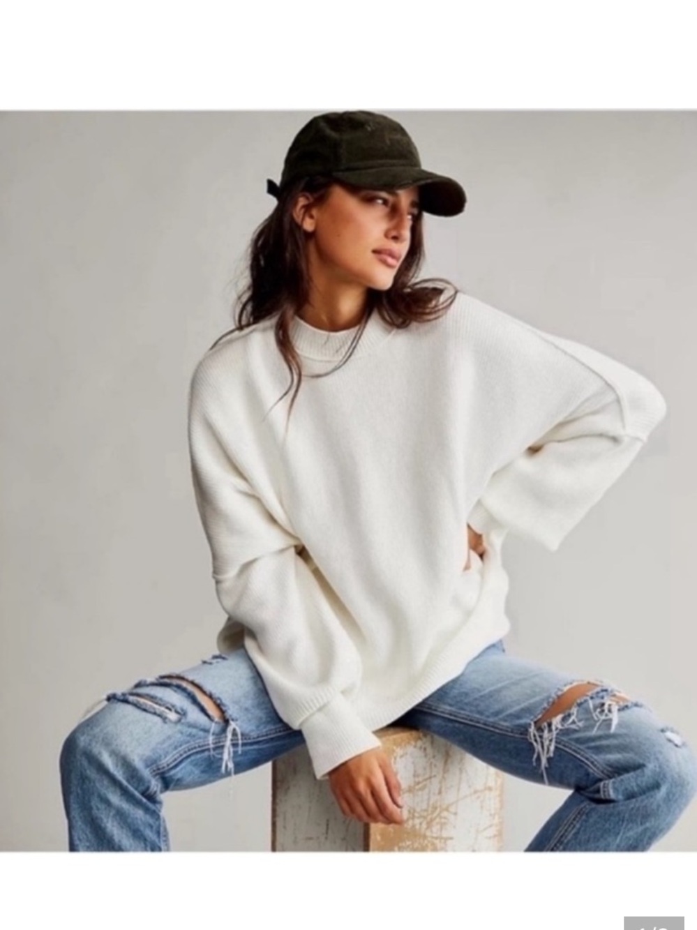 Free People Easy Street Oversized Tunic Sweater Sz Large